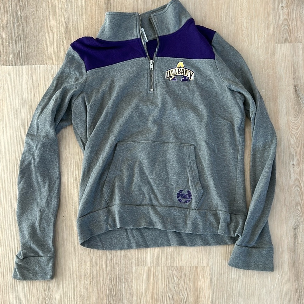 Victoria’s Secret VS PINK SUNY ALBANY UAlbany quarter zip sweatshirt - medium​